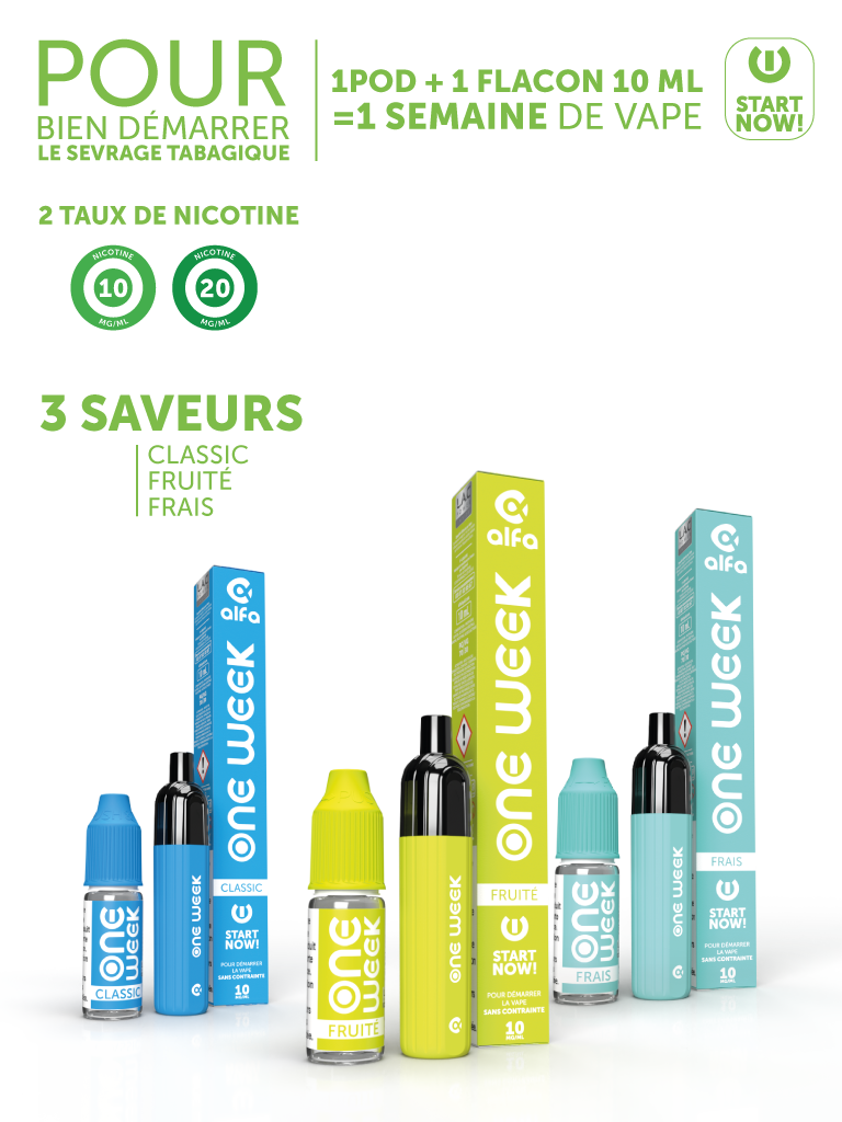 Pour bien dmarer le sevrage tabagique - 1pod + 1 flacon 10ml = 1 semaine de vape